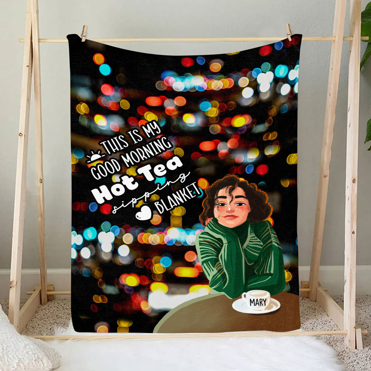 Petthouse | Customized Warm Blanket For Best Friend, This Is My Good Morning Throw Blanket For Bedroom, Hot Tea Sipping