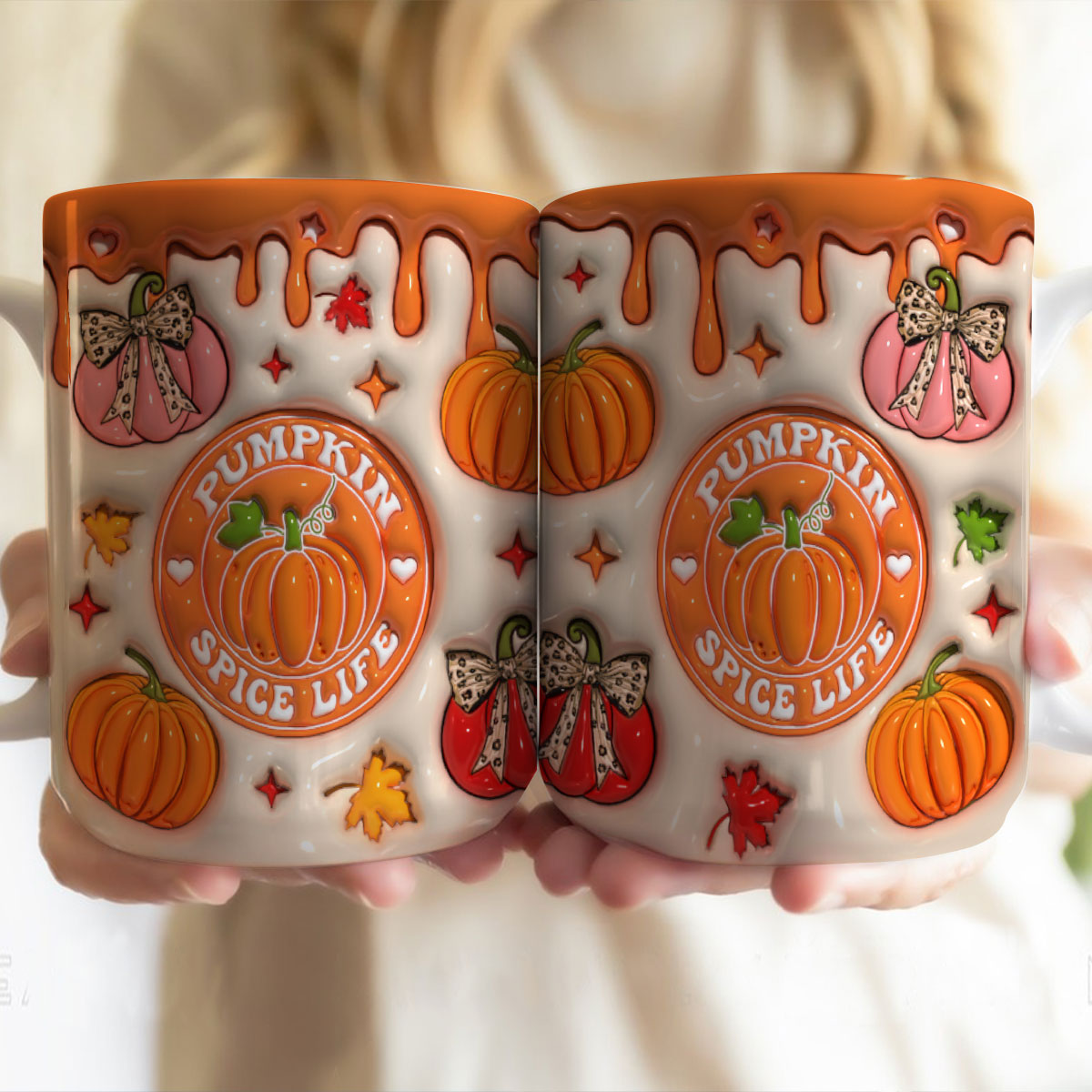 Petthouse | Pumpkin Spice Life 3d Inflated Print Mug, Pumpkin Spice Coffee, Thanksgiving Mug For Mom