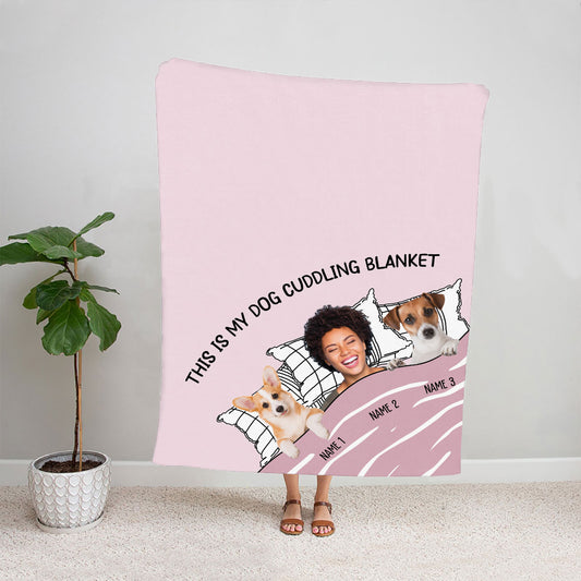 Petthouse | Personalized Pet Faces Cuddling Blanket, Dog Keepsake For Little Daughter, Cozy Blanket For Dog Owner