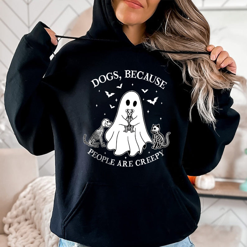 Petthouse | Dogs Because People Are Creepy Shirt, Halloween Ghost Dog Shirt, Dog Creepy Shirt, Dog Lovers