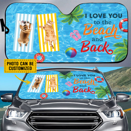 Petthouse | Custom Your Own Photo Windshield Sun Shade Summer Swimming Chillin Car Sun Shade Windshield