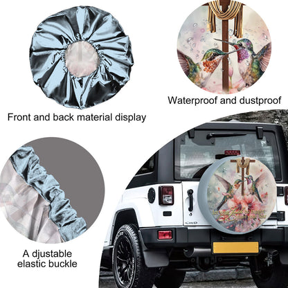 Petthouse | Hummingbird Floral Tire Protector Covers Dad Godfather Gift Universal Fit Let Your Faith Spare Tire Cover