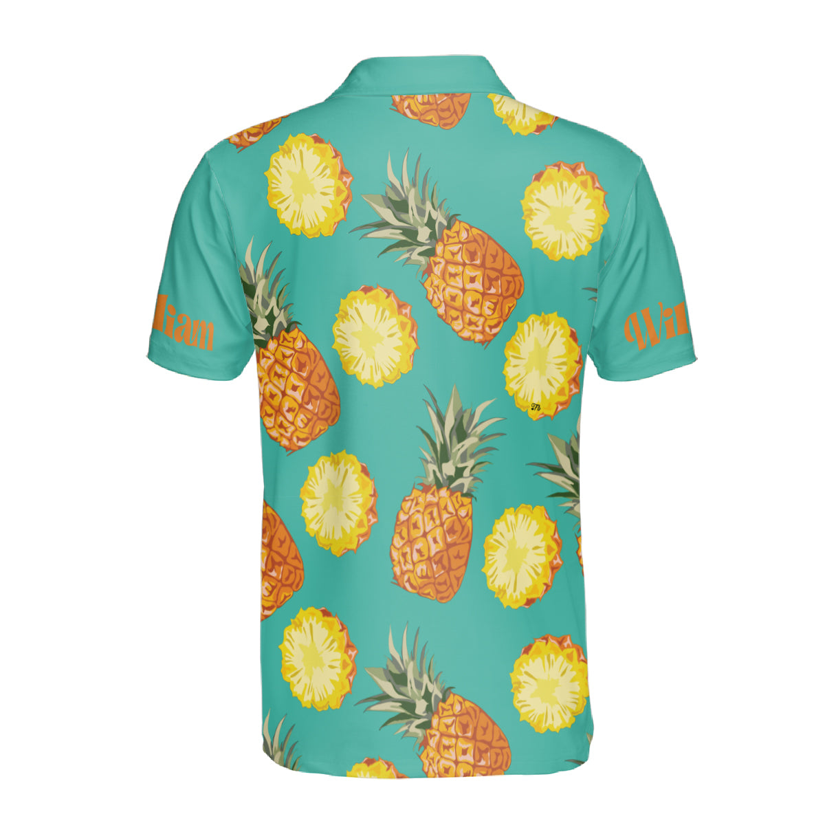 Petthouse | Custom Name Fresh Fruit Pineapple With Green Leaves Polo Shirts Summer Beach Fruits