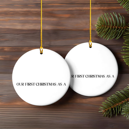 Petthouse | Personalized Family Of Four Christmas Ornament, First Baby Xmas Family Ornament, Baby Family