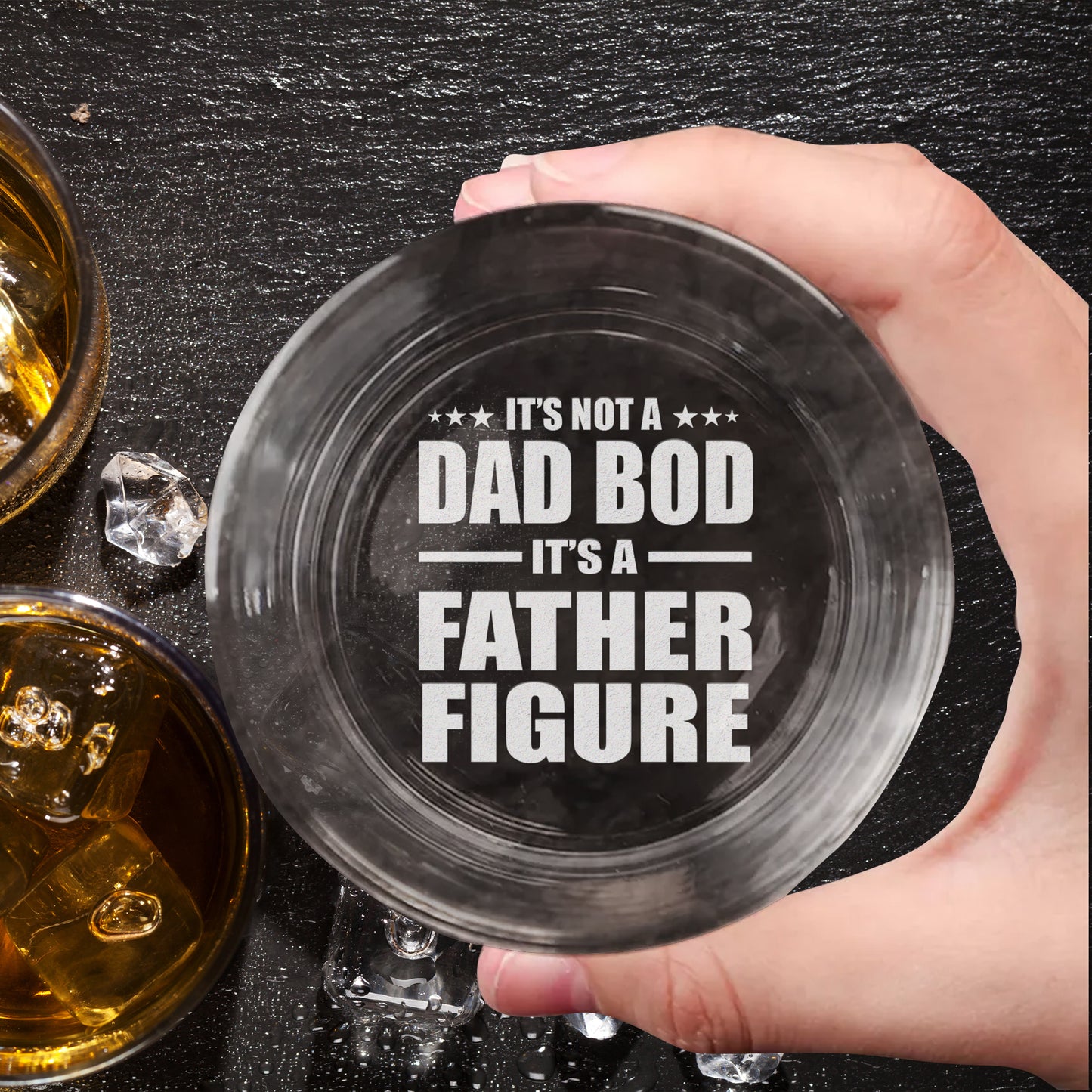 Petthouse | Best Dad, It's Not A Dad Bod It's A Father Figure Whiskey Glass, Gift For Dad