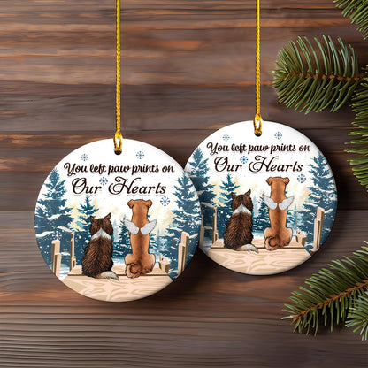 Petthouse | Personalized Pet Memorial Ornament, Christmas Dog Cat Ornament, Forever In Our Hearts Dog