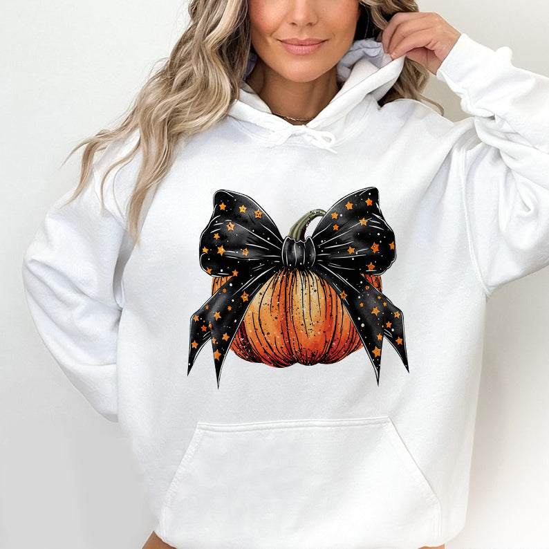 Petthouse | Halloween Pumpkin Coquette Bow Shirt, Coquette Stars Bow Shirt, Autumn Pumpkin Bow