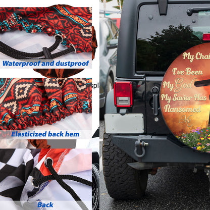 Petthouse | Jesus Cross My Chains Are Gone Spare Wheel Cover God Believer Gifts Spare Tire Cover