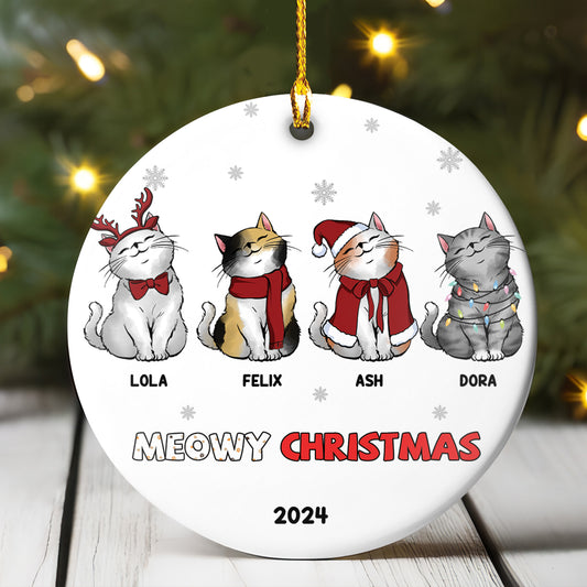 Petthouse | Custom Meowy Christmas Ornament, Pet Loss Memorial Gift, Xmas Gift, Meow Catmas, Christmas Gift