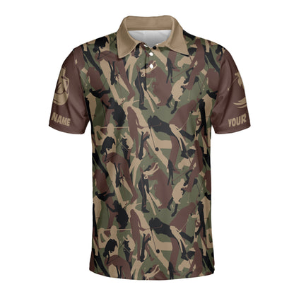 Petthouse | Customized Soldier Woodland Gray Golf Camo Pattern Polo Golfing Lover Sports Camouflage