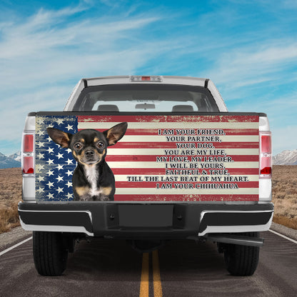 Petthouse | Chihuahua Dog Tailgate Wrap  I Am Your Friend Tailgate Wraps For Trucks American Flag