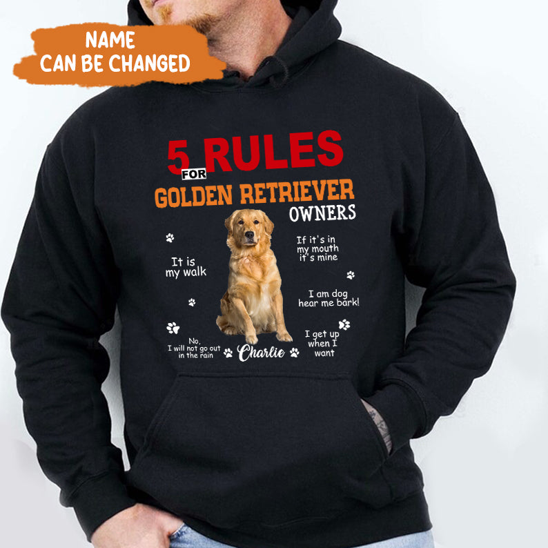 Petthouse | Customized Golden Retriever  Rules For Golden Retriever Shirt, Dad Dog Gift For Father's Day