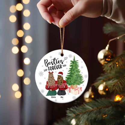 Petthouse | Custom Besties Forever Ornament, Best Friend Ornament, Best Friend Gifts, Besties Keepsakes