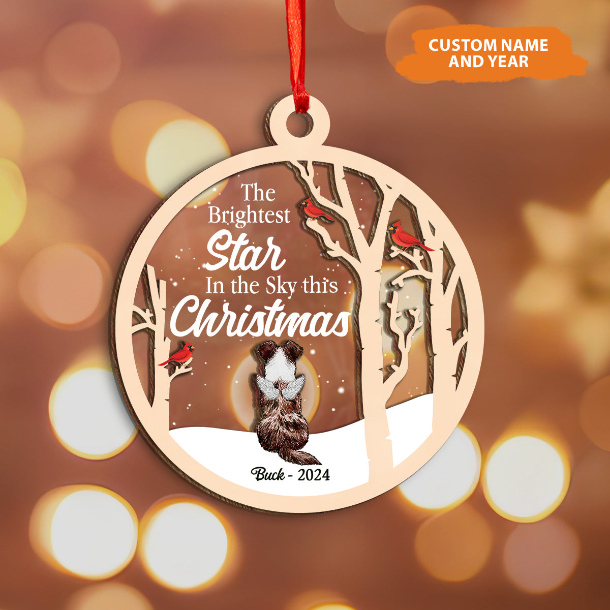 Petthouse | Personalized Dogs Memorial Ornaments, Pet Ornament, Loss Of Dog Ornament, Dog Memorial Gift