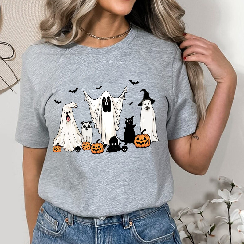 Petthouse | Cute Ghost Dog Shirt, Halloween Dog Shirt, Spooky Season Dog Vibes Shirt, Halloween Shirt