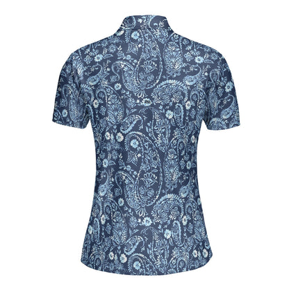 Petthouse | Paisley Pattern Floral Tribal Pattern Women's Polo Shirts Golfing Style Sports Lover