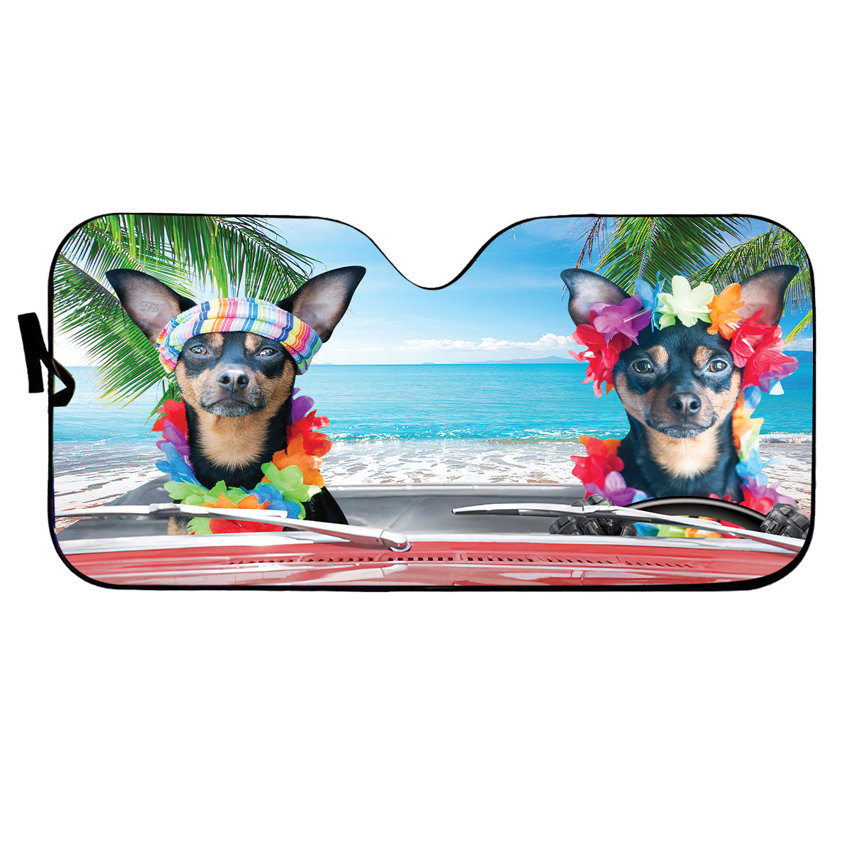 Petthouse | Chihuahua Beach Windshield Sun Shade Customized Foldable Car Sunshade Gift For Dog Lover