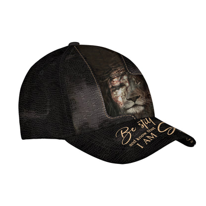 Petthouse | Lion Of Judah Be Still And Know That I Am God Baseball Cap Jesus Lion Cap For Men Christian Hat Birthday