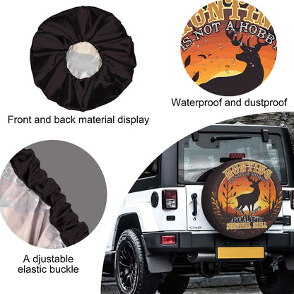 Petthouse | Customized Name Deer Hunting Forest Spare Tire Cover Wild Deer Wheel Cover Car Accessory Truck Decoration