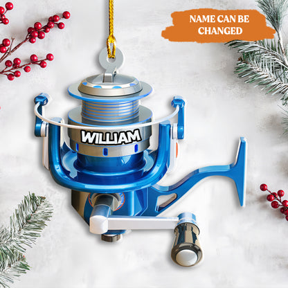 Petthouse | Personalize Fishing Gift, Fishing Reel, Christmas Fishing Reel Ornament, Fisherman Gift