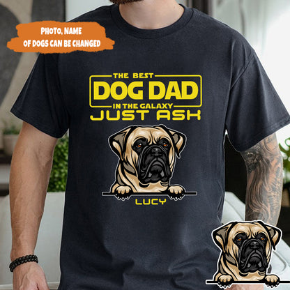 Petthouse | Personalized Best Dog Dad In The Galaxy Shirt, Dog Dad Shirt, Father's Day Gift For Dad