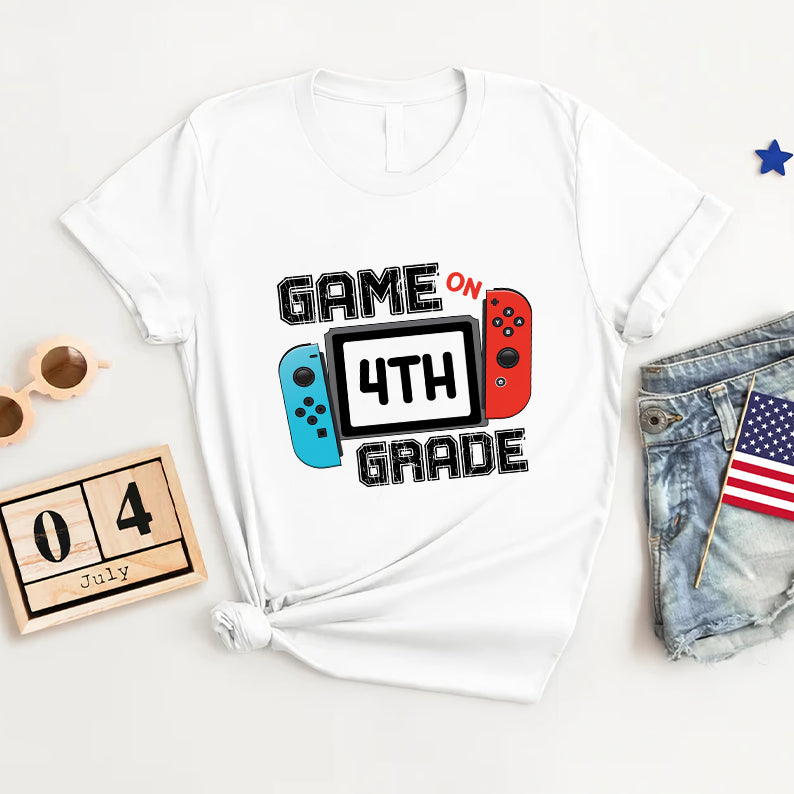 Petthouse | Custom Game On Forth Grade Shirt, Back To School 4th Grade Shirt, Boys Gamer Student