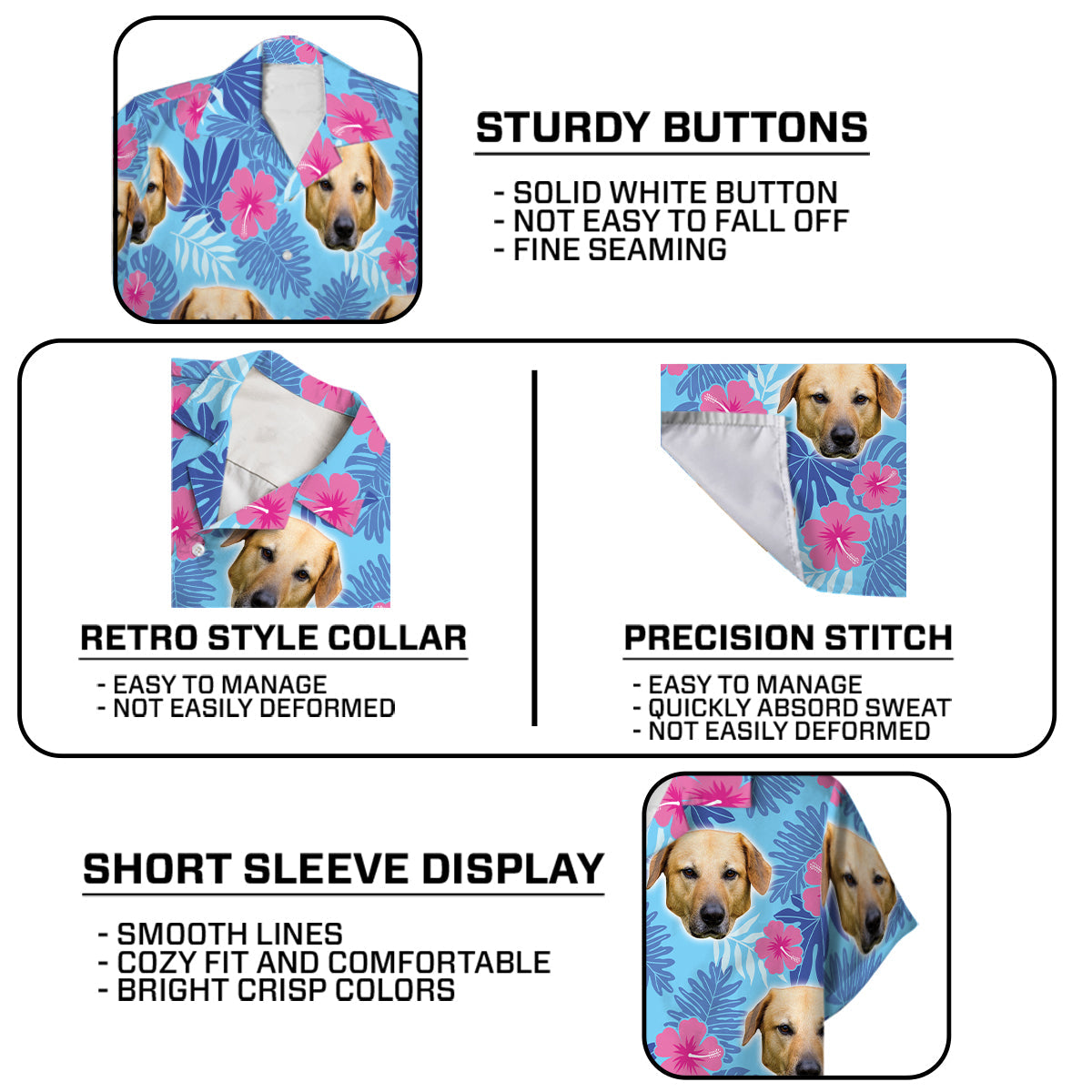 Customized Photo Hawaiian Shirt, Dog Cat Photo Hawaiian Shirts, Funny Button Down Shirt, Tropical Hawaiian Shirt & Shorts