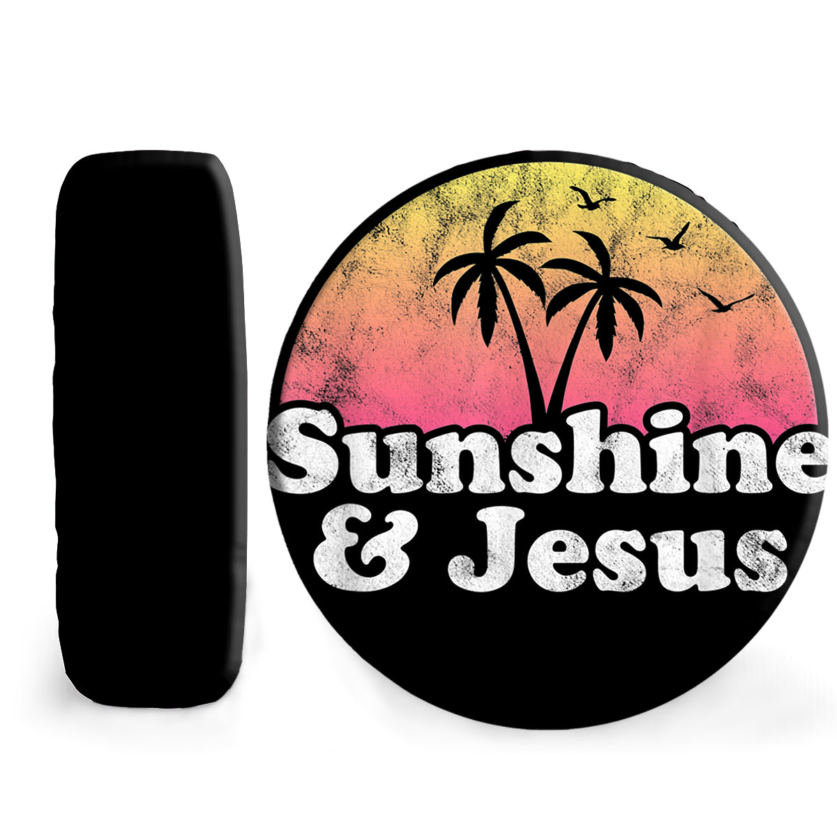 Petthouse | Sunshine And Jesus Spare Tire Cover Retro Sunset Wheel Tire Cover Accessories For Travel Trailer