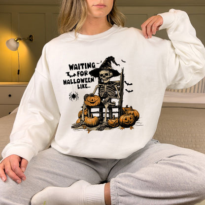 Petthouse | Just Waiting For Halloween Shirt, Spooky Summer Halloween Shirt, Halloween Party Shirt