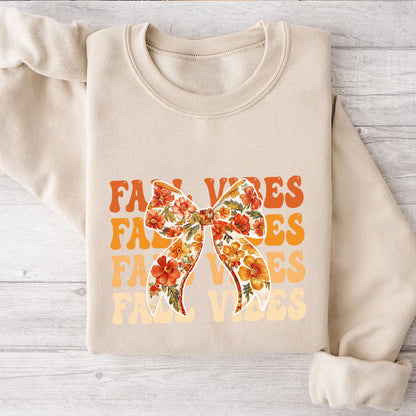 Petthouse | Coquette Floral Fall Vibes Shirt, Retro Fall Bow Shirt Fall Coquette Bow Autumn Pumpkin