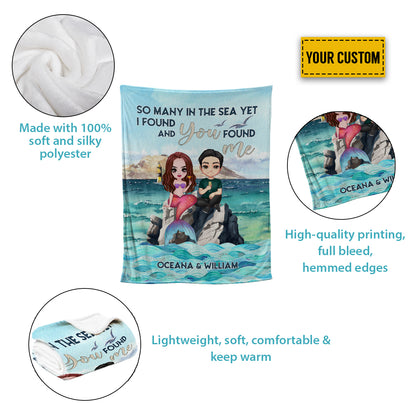 Petthouse | Custom Couple In The Sea Fleece Blanket, Valentines Gifts For Diving Lovers, Newlywed Bedroom