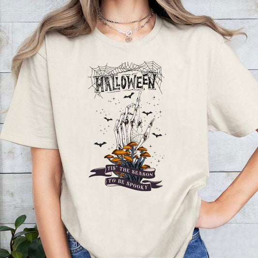 Petthouse | Spokky Season Shirt, Tis' The Season To Be Spooky Shirt, Dancing Skeleton Hand