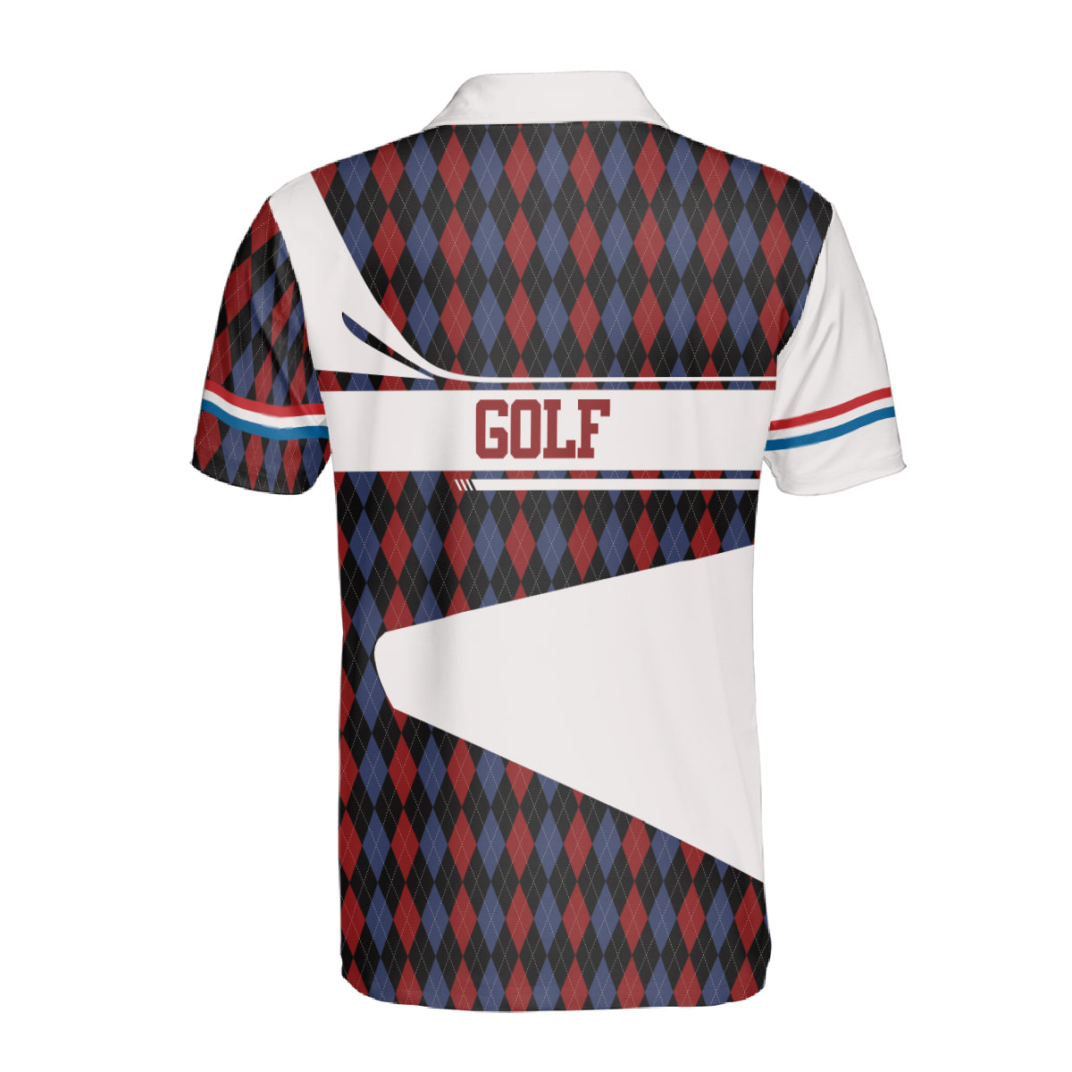 Petthouse | Golf Polo Shirt Golf American Flag Pattern Golf Argyle Seamless Golfer Gift Polo For Golf Players Daddy