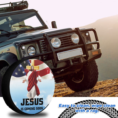 Petthouse | Jesus Bless Usa Flag Spare Tire Cover Jesus Christian Religious One Nation Under God