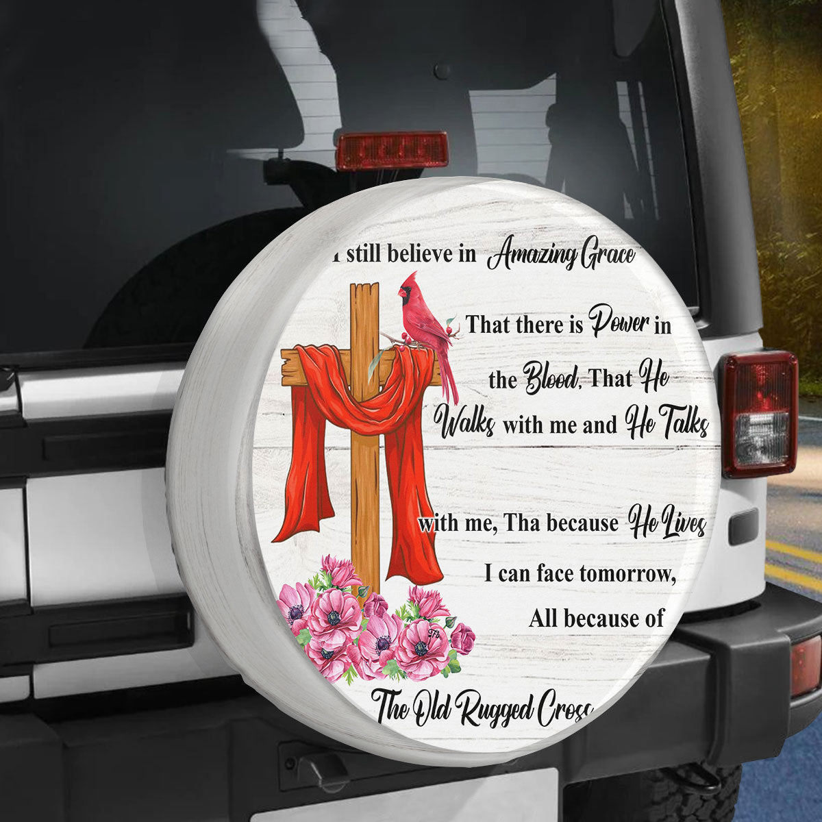 Petthouse | The Old Rugged Cross Spare Tire Cover Jesus Believer Tire Protector Christian Cross Christmas Gift