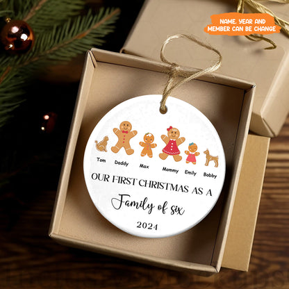 Petthouse | Personalized Family Of Four Christmas Ornament, First Baby Xmas Family Ornament, Baby Family