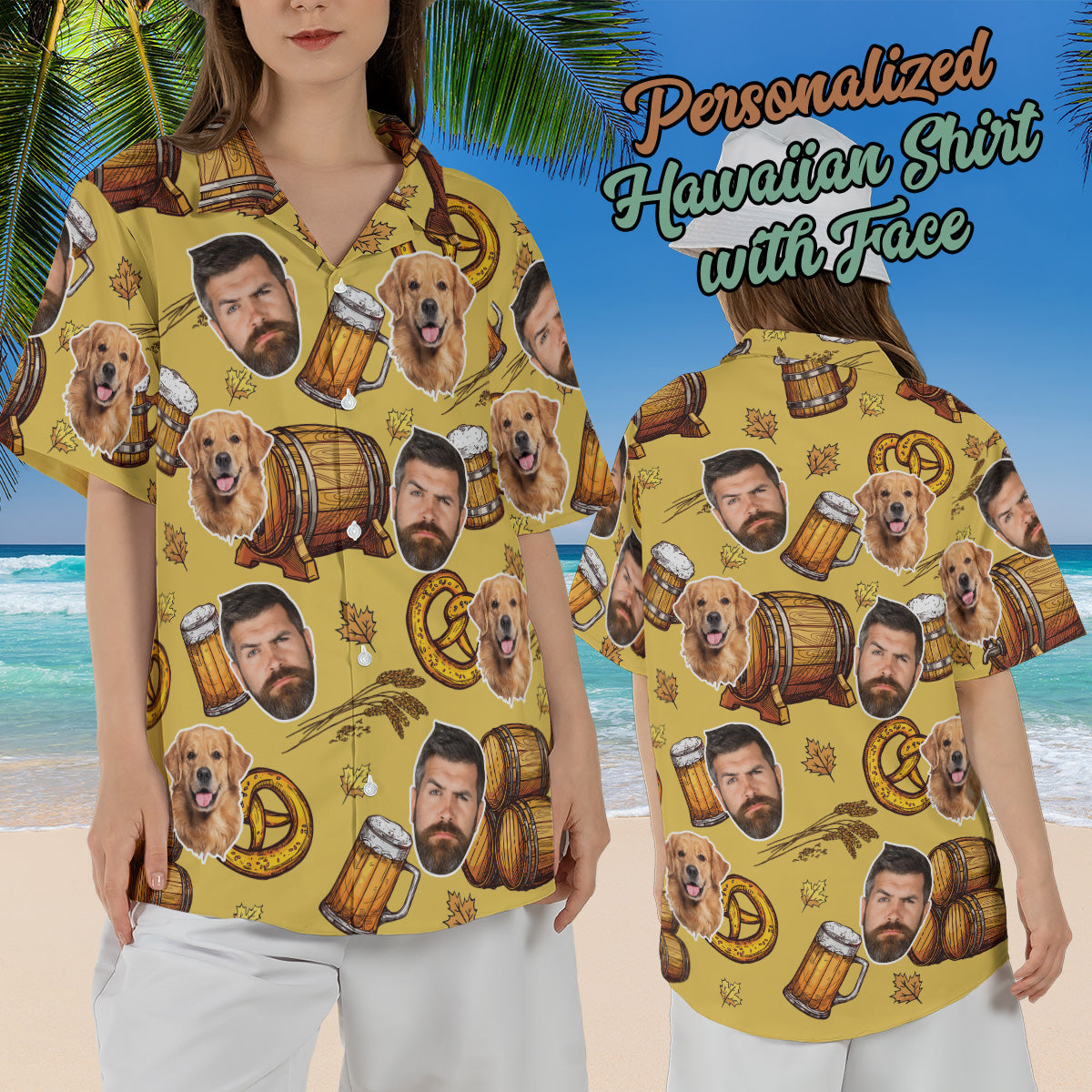 Petthouse | Personalized Beer Oktoberfest Hawaiian Shirt, Beer Drinking Men's Hawaiian, Oktoberfest Drinking