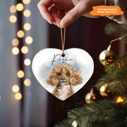 Petthouse | Custom Christmas Dog Ornament, Pet Memorial Photo Ornament For Pet Loss Gift, Keepsake Gift