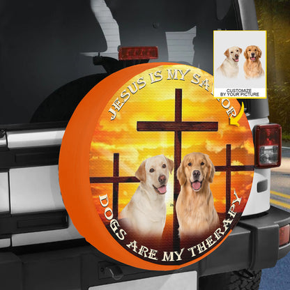 Petthouse | Labrador Retriver Spare Tire Cover Jesus Cross Christian Religious Verse With Backup Camera Hole