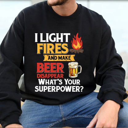 Camping Shirt, I Light Fires And Make Beer Disappear, Funny Camping Shirt, Camping Hoodie Sweatshirt, Camper Mug