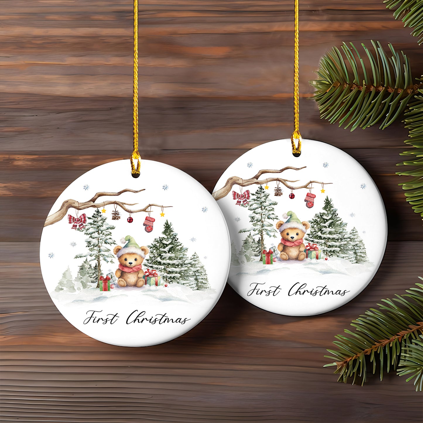 Petthouse | Personalized Baby's 1st Christmas Ornament, New Baby Xmas Gift, Baby's First Christmas Decoration