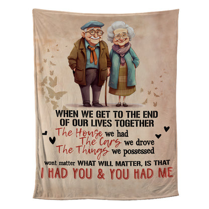 Petthouse | Personalized Old Couple Fleece Blanket, Valentine Day Throw Blanket, True Love Story Cozy Blanket