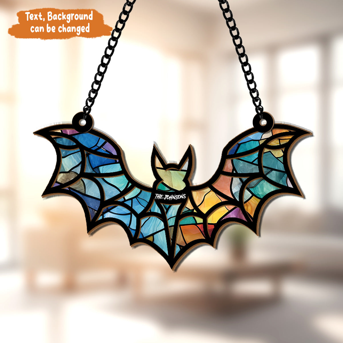 Petthouse | Custom Halloween Bat Gothic Suncatcher Ornament, , Halloween Suncatcher, Spooky Window Charm