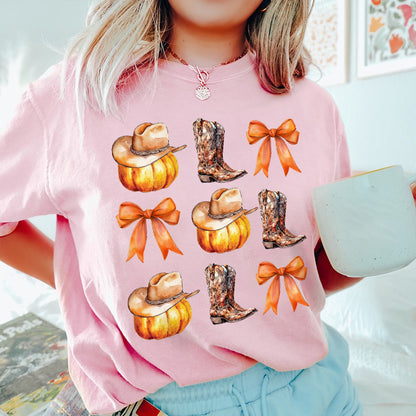 Petthouse | Howdy Pumpkin Western Fall Shirt, Coquette Bow Fall Vibes Western Cowgirl Shirt