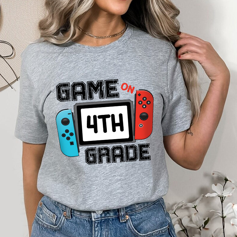 Petthouse | Custom Game On Forth Grade Shirt, Back To School 4th Grade Shirt, Boys Gamer Student