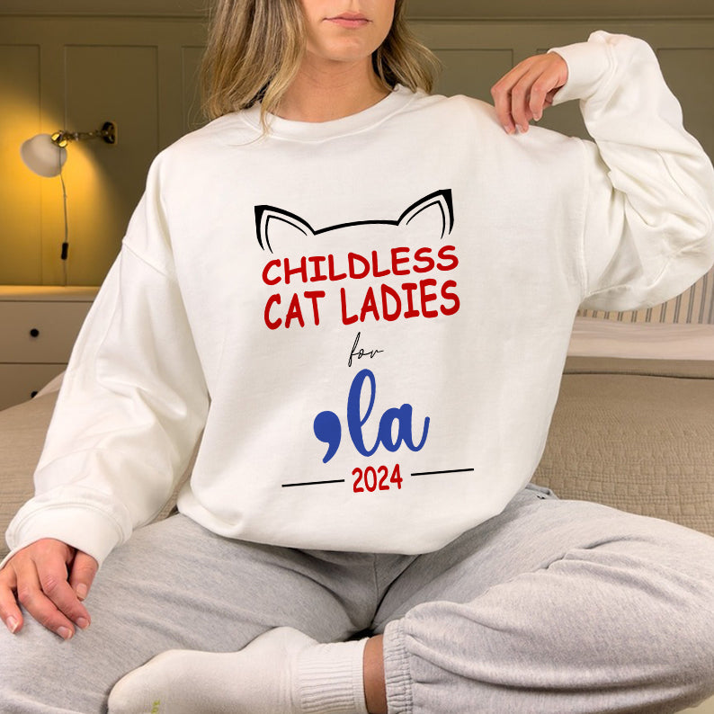 Petthouse | Cat Ladies For Comma La 2024 Shirt, Childless Cat Ladies Shirt, Cat Mom, 2024 Blue Madame