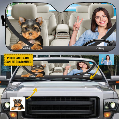 Petthouse | Custom Photo Sunshade Funny Go To Beach Together Windshield Sun Shade  For Dog Mom Dog Dad