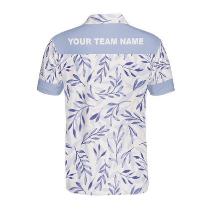 Petthouse | Customized Name Leaf Pattern Golf Polo Leaves Activewear Workout Clothes Gift For Family And Friends