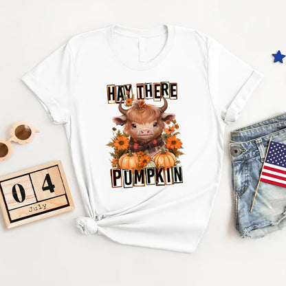 Petthouse | Hay There Pumpkin Cow Shirt, Autumn Fall Thanksgiving, Housewarming Gift, Spooky Vibes