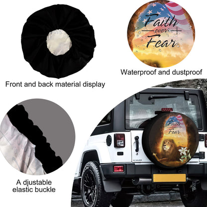 Petthouse | American Lion Of Judah Tire Protector Covers Jesus Christian Spare Tire Cover Faith Over Fear